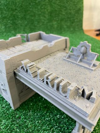 Scena post-apocalittica di una stazione di servizio Sci-Fi