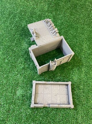 Scena post-apocalittica di una stazione di servizio Sci-Fi