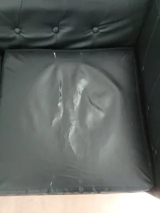 Sofá de 2 plazas en piel negro