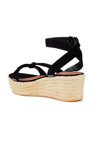 Sandalias/alpargatas cuña ante negro Ba&sh. Nuevas