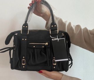 City bag nera con tracolla misura Media