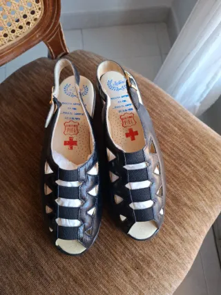 Zapatos Jofemi Piel Negro y Beige