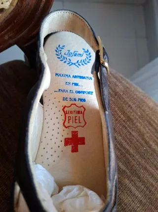 Zapatos Jofemi Piel Negro y Beige