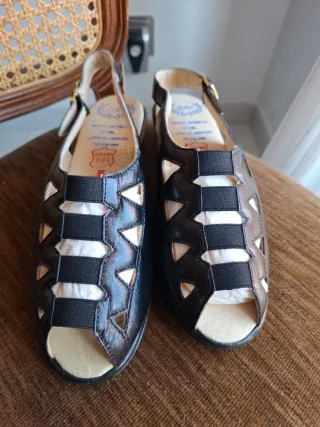 Zapatos Jofemi Piel Negro y Beige