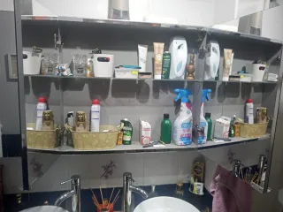 Armario espejo madera y cristal