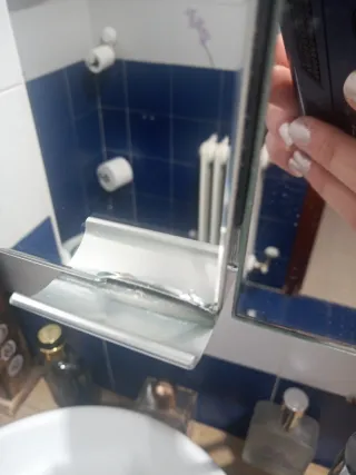 Armario espejo madera y cristal