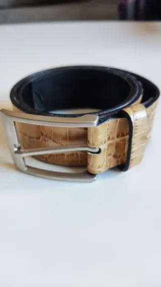 Cinturón Zara Piel Marrón Claro