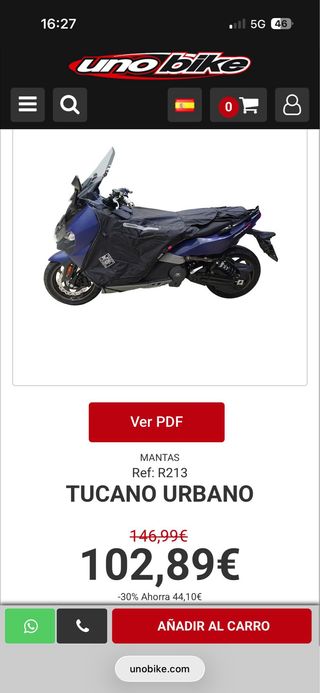 Cubrepiernas / Manta Tucano Urbano Moto Negro