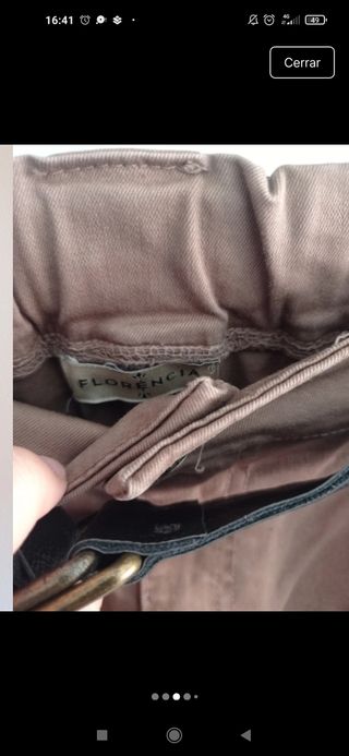 Pantalón marrón mujer con cinturón