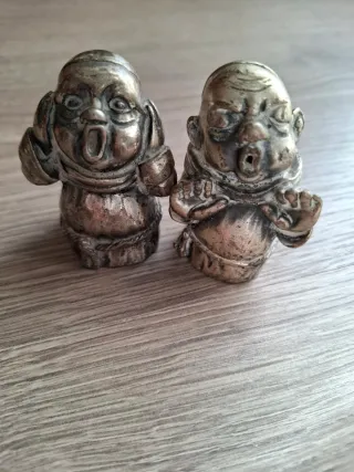 Set 6 statuette peltro argentato