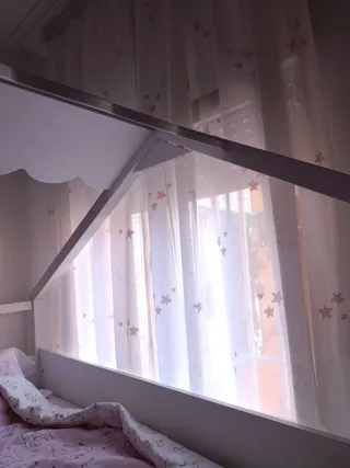 Cortinas con estrellas rosas