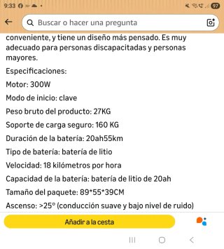Scooter Movilidad Eléctrico 3 Ruedas