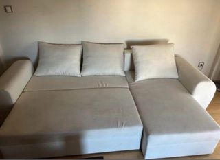 Sofá Cama Chaise Longue Beige