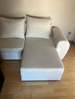 Sofá Cama Chaise Longue Beige