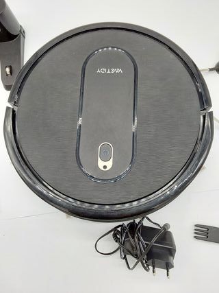 Vactidy Robot Aspirador T6, con Potente Succión, Detección Inteligente, 2500mAh, Silencioso, 3 Modos de Limpieza, Control por Ap