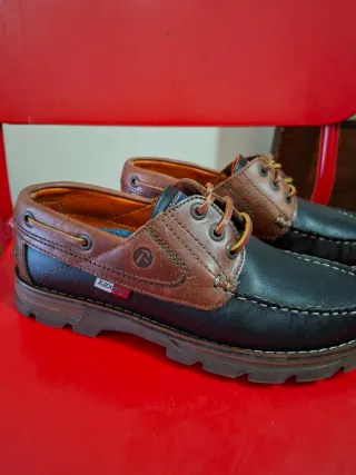 Mocasines Náuticos Piel Marrón y Negro