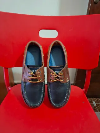 Mocasines Náuticos Piel Marrón y Negro