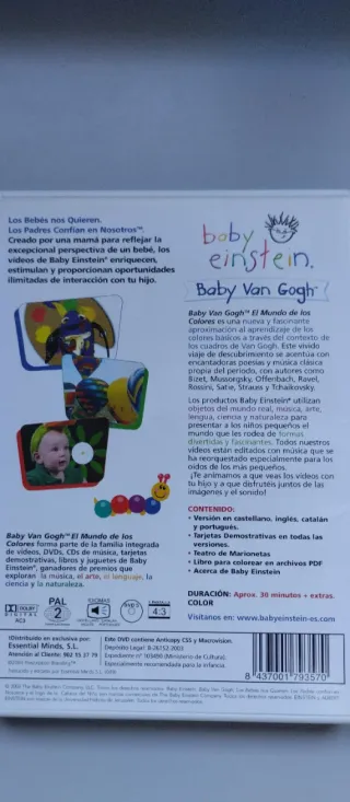 Lote 3 DVD Baby Einstein:Mozart, Van Gogh, Neptune