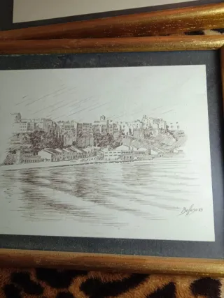 Lote 4 Cuadros Dibujos Arquitectura