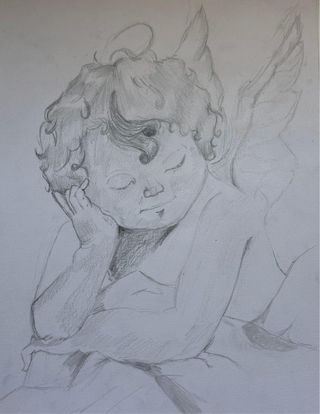 Dibujo a mano de un ángel