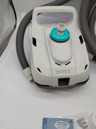 Intex Robot limpiafondos automático ZX100 para Piscinas Desmontables, limpiafondo a presión, Manguera Anti-enredos, Recipiente d