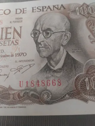 4 Billetes 100 Pesetas Serie U Correlativos