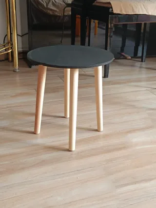 Mesa auxiliar redonda madera