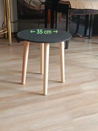 Mesa auxiliar redonda madera