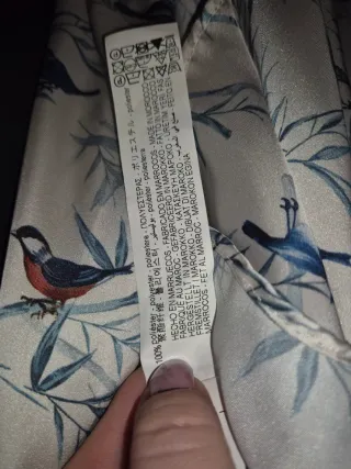 Blusa Zara XL Estampado Pájaro