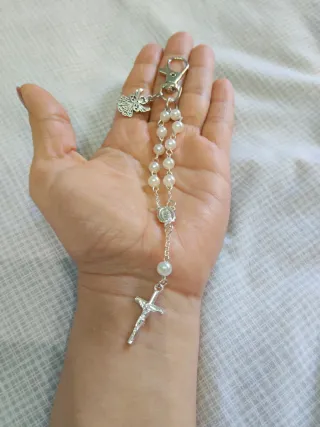 Recuerdo Primera Comunión. Llavero  mini Rosario