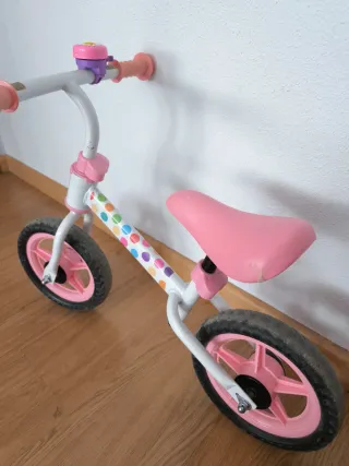 Bicicleta 12" sin pedales rosa