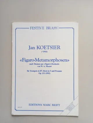 Partitura trio Jan Koetsier Figaro-Metamorphosen