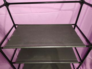 Estantería zapatero con perchero - 5 pisos, Negra