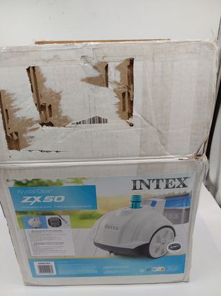 Intex 55251 - Robot limpiafondos piscina Krystal Clear ZX50, Limpiador fondo piscina automático, Manguera 6.5m antienrredos, rec