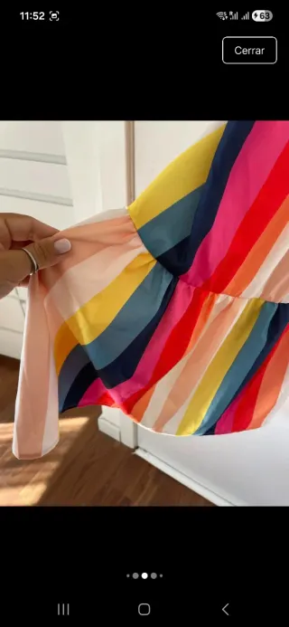 Vestido cruzado estampado rayas