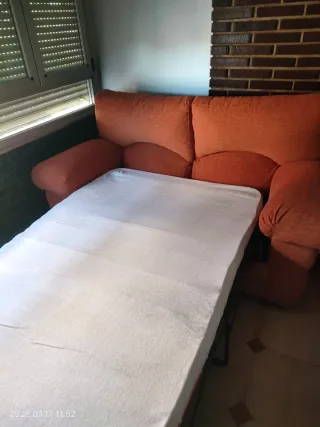 Sofá Cama Naranja Tela de 1,05