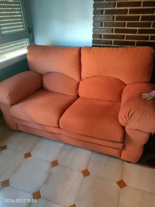 Sofá Cama Naranja Tela de 1,05
