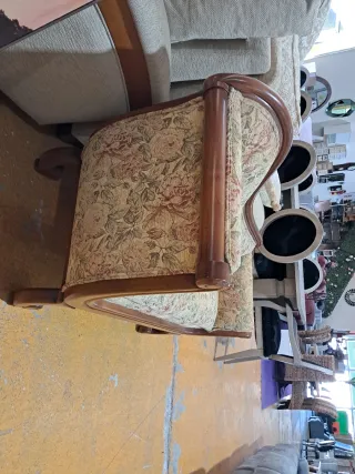 Diván sofá tela floral madera