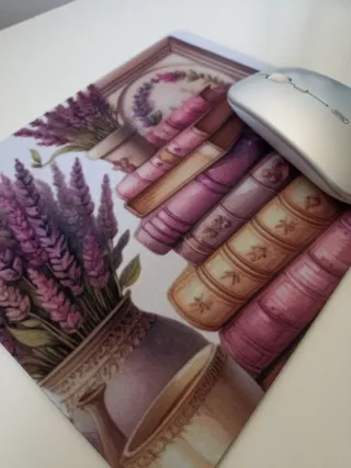 Tappetino Mouse Lavanda Libri Vaso