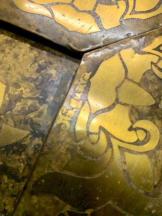 Espejo Vintage Madera y Metal Dorado