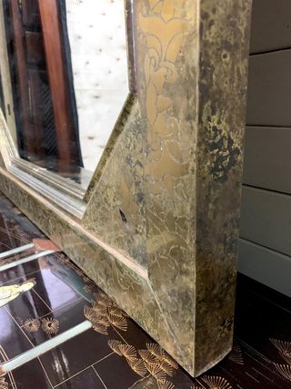 Espejo Vintage Madera y Metal Dorado