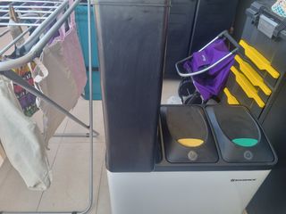 Cubo reciclaje 54L 3 compartimentos