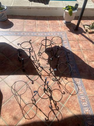 Lote de Soportes para macetas de hierro forjado