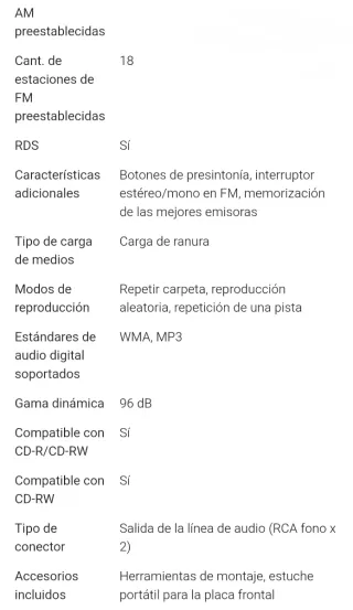 Radio CD JVC KD-G332 Coche