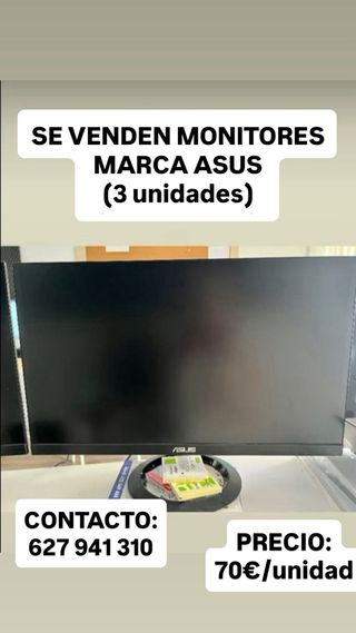 Monitores ASUS (3 unidades) - 70€/unidad