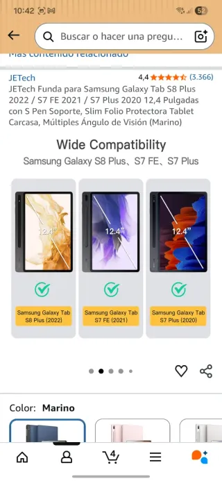 Funda JETech Samsung Galaxy Tab S8 Plus Marino