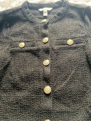 Chaqueta H&M Negra Botones Dorados