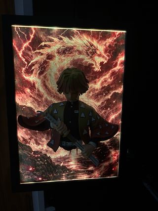 Cuadro Anime Zenitsu 3D LED Resina Epoxi