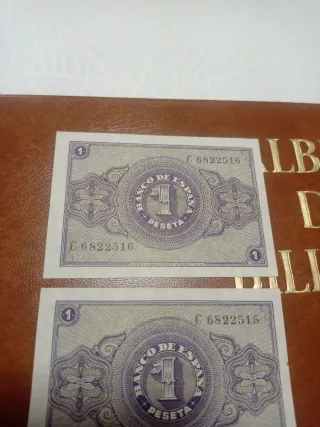 2 Billetes 1 Peseta Banco de España 1938