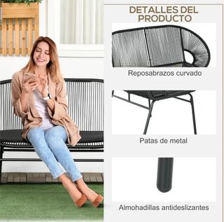 Banco Acapulco Negro con Cojín